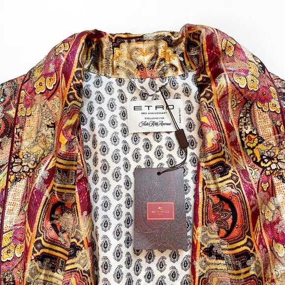 ETRO 50th Anniversary Silk Printed Jacket Saks Exclusive IT 46 US 10 NEW NWT - Picture 5 of 14